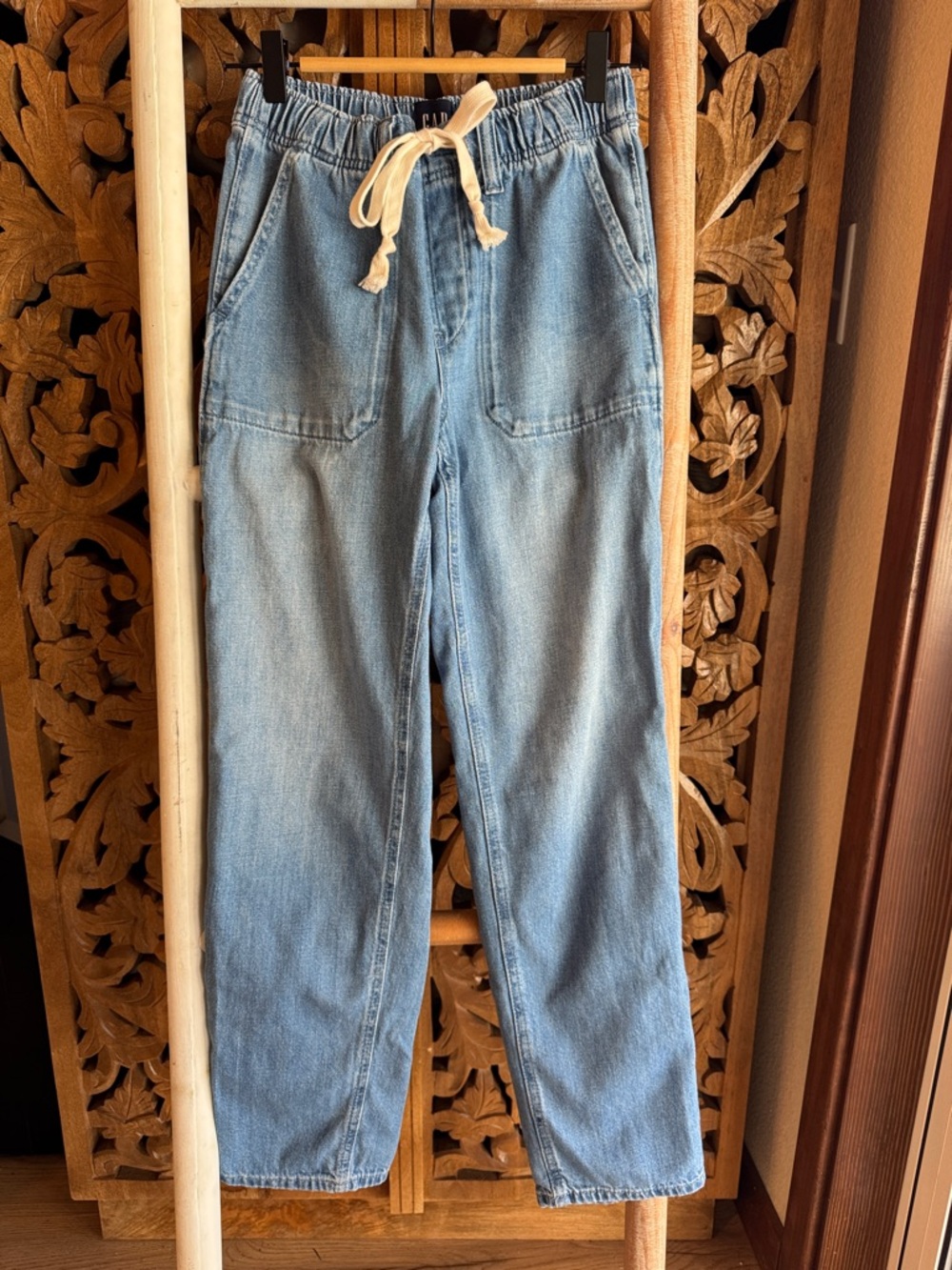 GAP Light Blue Denim Drawstring Waist Pants